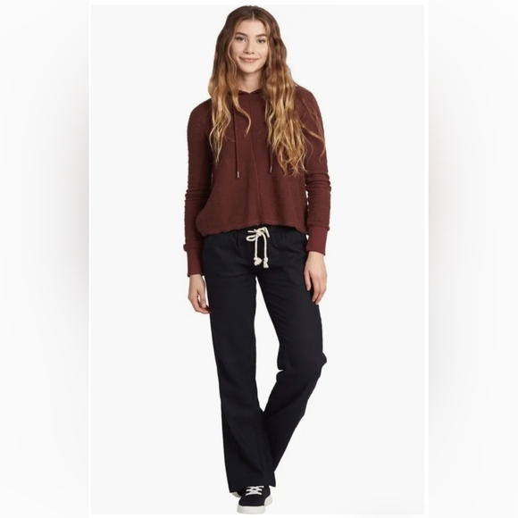 Roxy Women's Black Linen Blend Pants, Sz Small. New With Tags - Picture 8 of 8